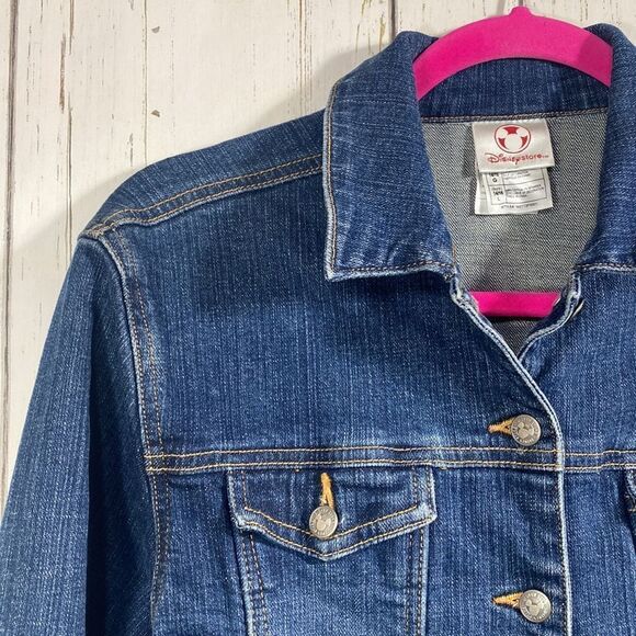 Disney Store Tinker Bell Denim Jacket Womens Size L Embroidered Fairycore Y2K - Picture 4 of 13
